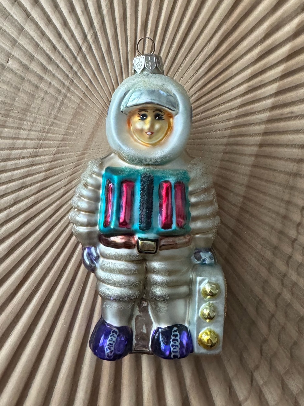 Vintage Christopher Radko "Rocket Man" blown-glass astronaut Christmas ornament